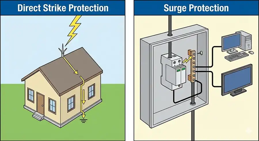 Tại sao có cột thu lôi nhưng thiết bị điện vẫn bị cháy khi sét đánh