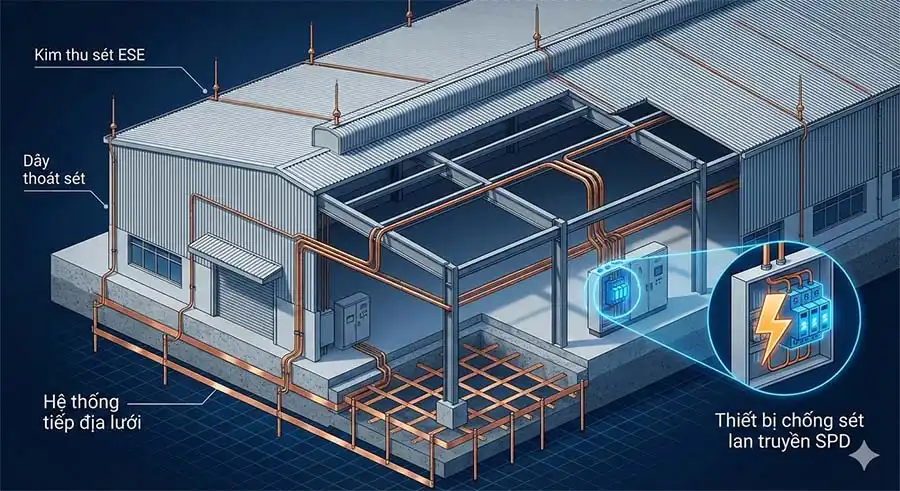 So do mat cat 3D minh hoa he thong chong set toan dien cho nha