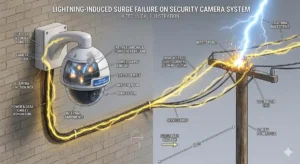 Sơ đồ mô phỏng xung điện sét lan truyền gây cháy camera quan sát, Tại sao Camera bị cháy khi có sét