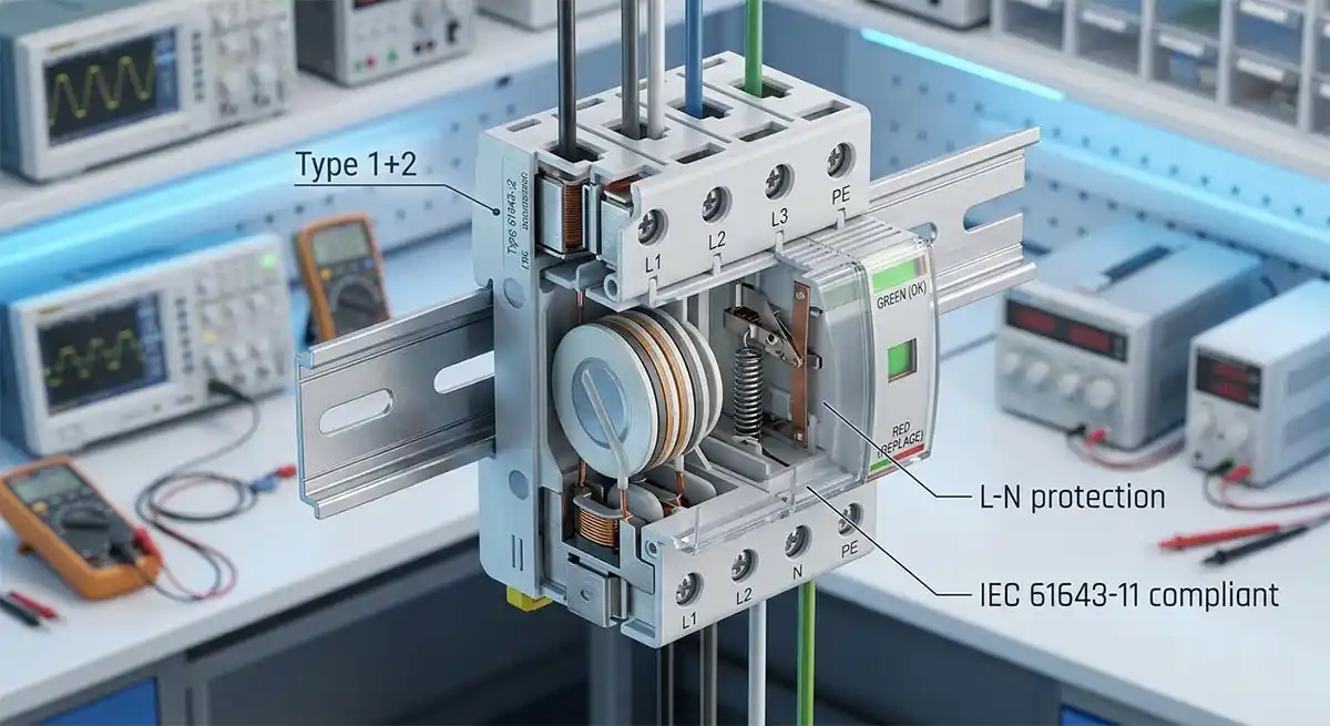 Tiêu chuẩn chống sét IEC 61643 là gì?, Sơ đồ cấu tạo thiết bị chống sét lan truyền SPD tuân thủ tiêu chuẩn quốc tế IEC 61643-11