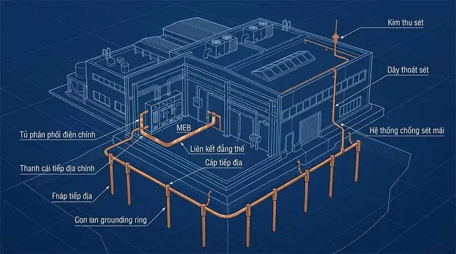 Dùng Chung Tiếp Địa Chống Sét Và An Toàn Được Không? 1 Dung Chung Tiep Dia Chong Set Va Tiep Dia An Toan